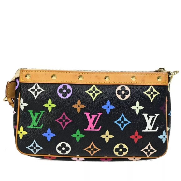LOUIS VUITTON Pochette Accessoires Hand Bag Monogram Multi Black M92648 636EB053 - Picture 2 of 14